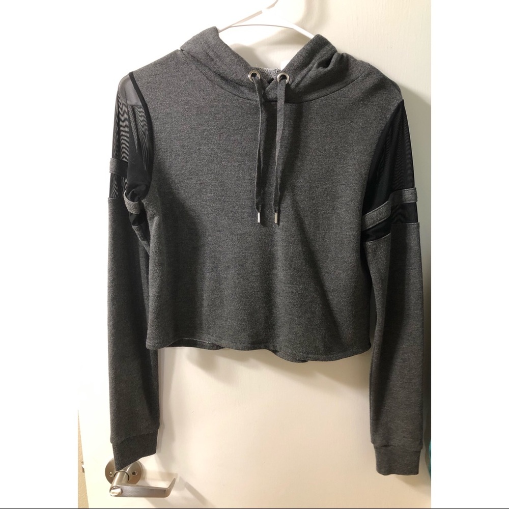 Cropped athletic hoodie